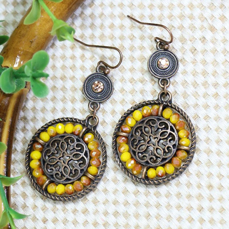 Bohemian Geometric Tassel Earrings: Ethnic Style Shell Water Drop Jewelry for Women