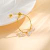 Irregular Luxury Zircon Water Drop Pendant Ring for Women, Gold Plated Adjustable Women's Beads Ring, Fashion Finger Jewelry