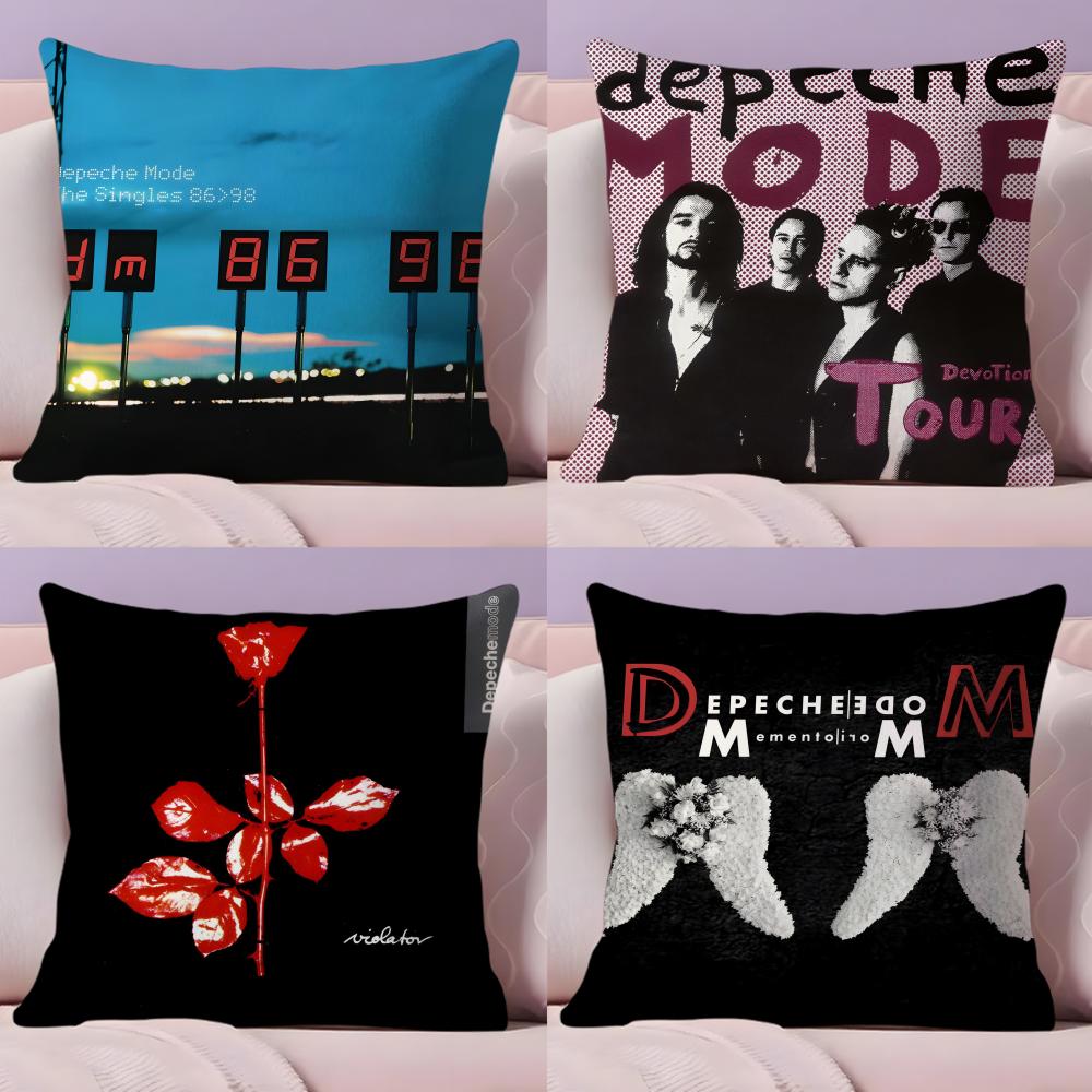 Подушка с изображением группы D-Depeche Mode Плюшевая ткань Мягкая Двусторонняя печать Диванная Теплая Зимняя Подарок для дома Наволочка