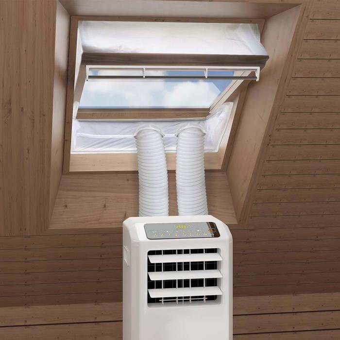 Tissu d'isolation pour fenêtre à pivot central 381–460 cm – kit 2×230 cm pour climatiseur mobile