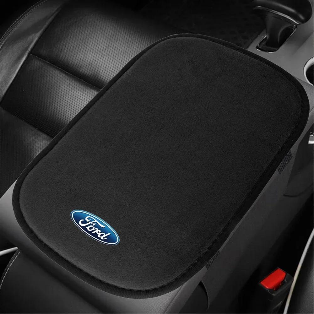 Автонаклейка 2026 Ford Новая 2025 Горячие Автоаксессуары Замшевый Коврик на Подлокотник Защитная Подушка для Подлокотника Для Ford Fiesta Focus 2 Mk3 Mon