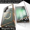 Чехол для Samsung Galaxy S24 Ultra/ S24+/ S24 FE, с двусторонними магнитными чехлами из закаленного стекла, металлическим бампером с магнитной адсорбцией Magsafe