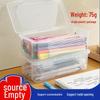 Transparent Plastic Stationery Box for Kids - Large Capacity for Crayons, Paintbrushes, Pencils