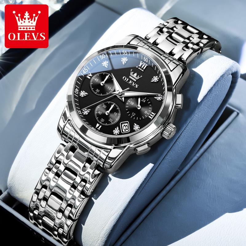 OLEVS Женские часы Оригинальные Элегантные Многофункциональные Кварцевые Наручные часы Водонепроницаемые из нержавеющей стали Женские часы Подарки