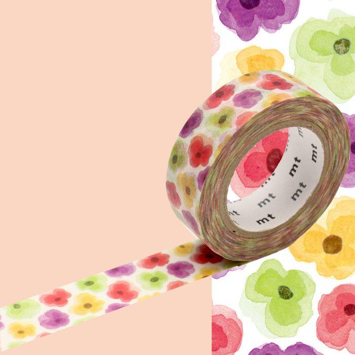 Masking Tape MT EX fleurs pensées aquarelle - pansy