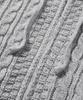 TRILLION Washable Aran Cable Hooded Zip-Up Knit (Melange Gray)