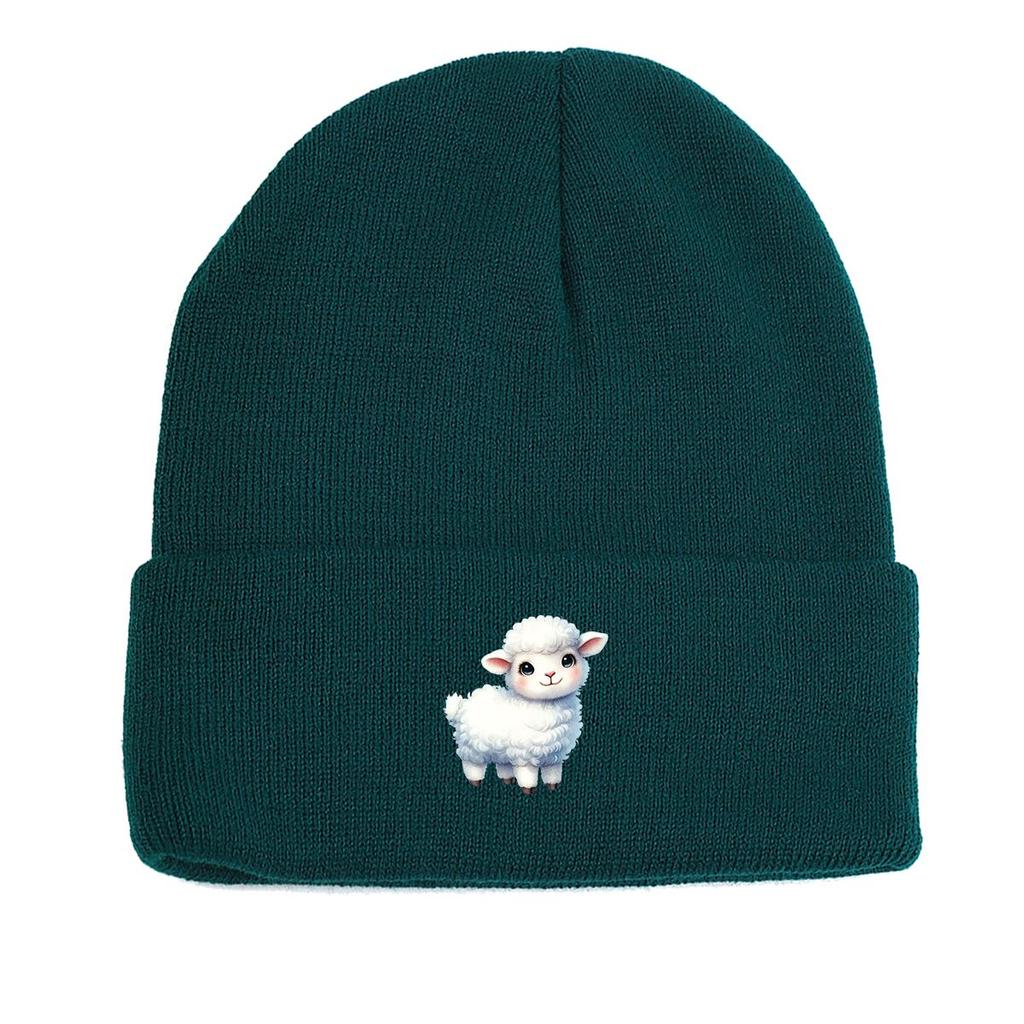 White Sheep Winter Knit Hat Beanie, Animal Man Cap Winter Slouchy Unisex Gorro Knitted Cap Beanie