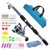 Kids Telescopic Fishing Rod Full Set Portable Youth Fishing Kit with Reel Lures Tackle Bag for Outdoor Beginner Angling