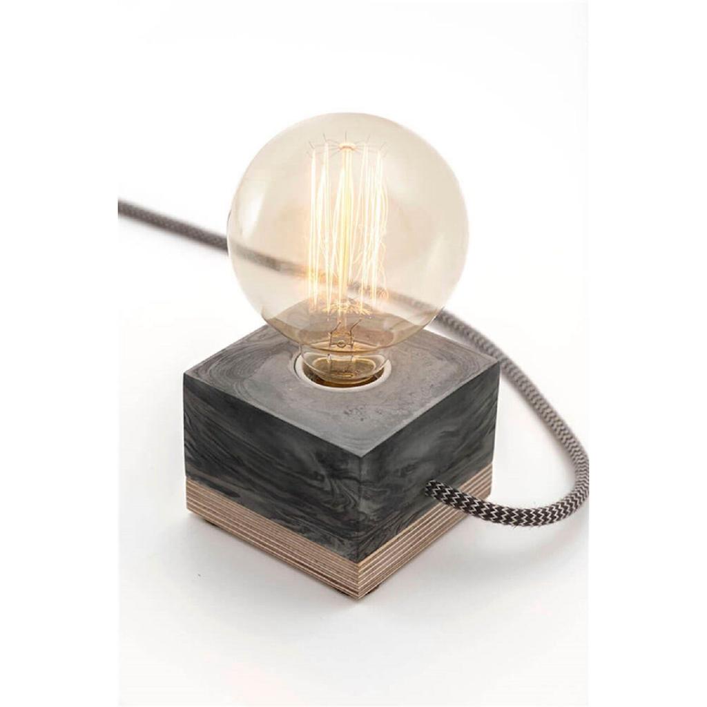 Rustic Bulb With Dimmer Concrete Table Lamp