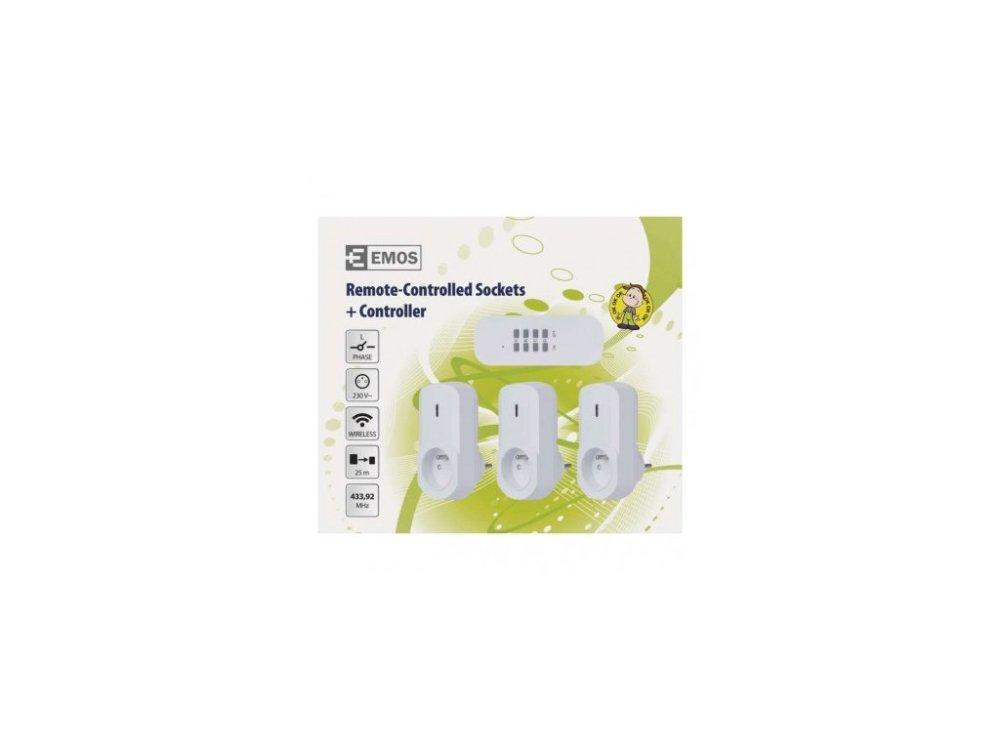 Emos P0070 Remote Controlled Sockets Set White 1 Pc