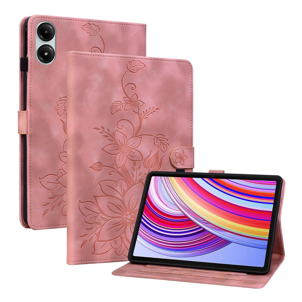 For Redmi Pad 2 Pro 12.1 2025 Cover 3D Lily Flower Back TPU Foldable Stand Tablet Cover for Redmi Pad Pro 12.1 Inch 2024 Case
