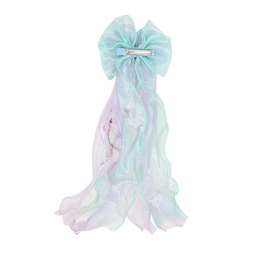 Элегантные красочные ленточные банты для волос, принцессные банты-бабочки, длинные заколки-автоматы, зажимы-крокодильчики, милые аксессуары для волос