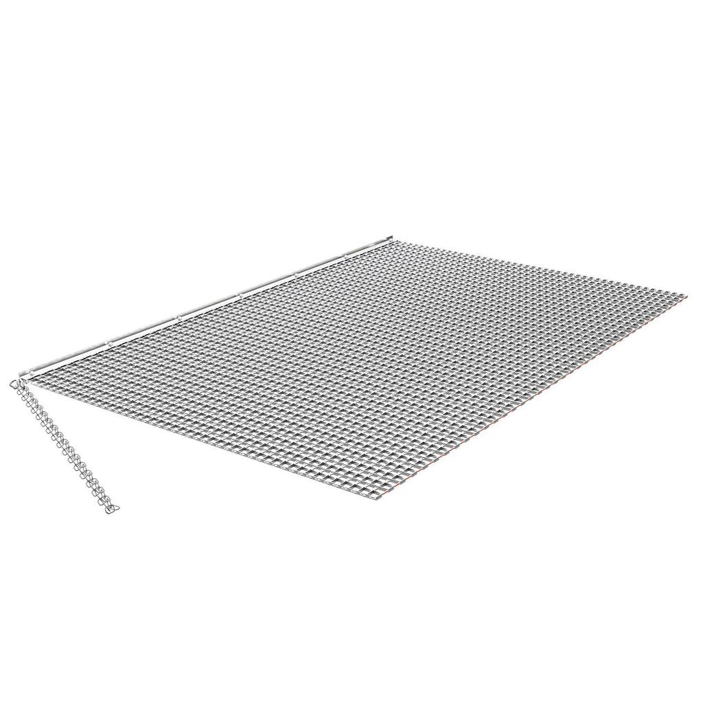 Drag Harrow, 2 x 1.2 m, High-Efficiency Chain Harrow Rake, ATVs UTVs Tractors Attachments, Durable Galvanized Steel Mesh Drag Mat with Towing Chain,