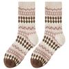 Шерстяные носки - Детские винтажные носки в этническом стиле Fair Isle, средней длины, для зимы, толстые и теплые носки с начесом