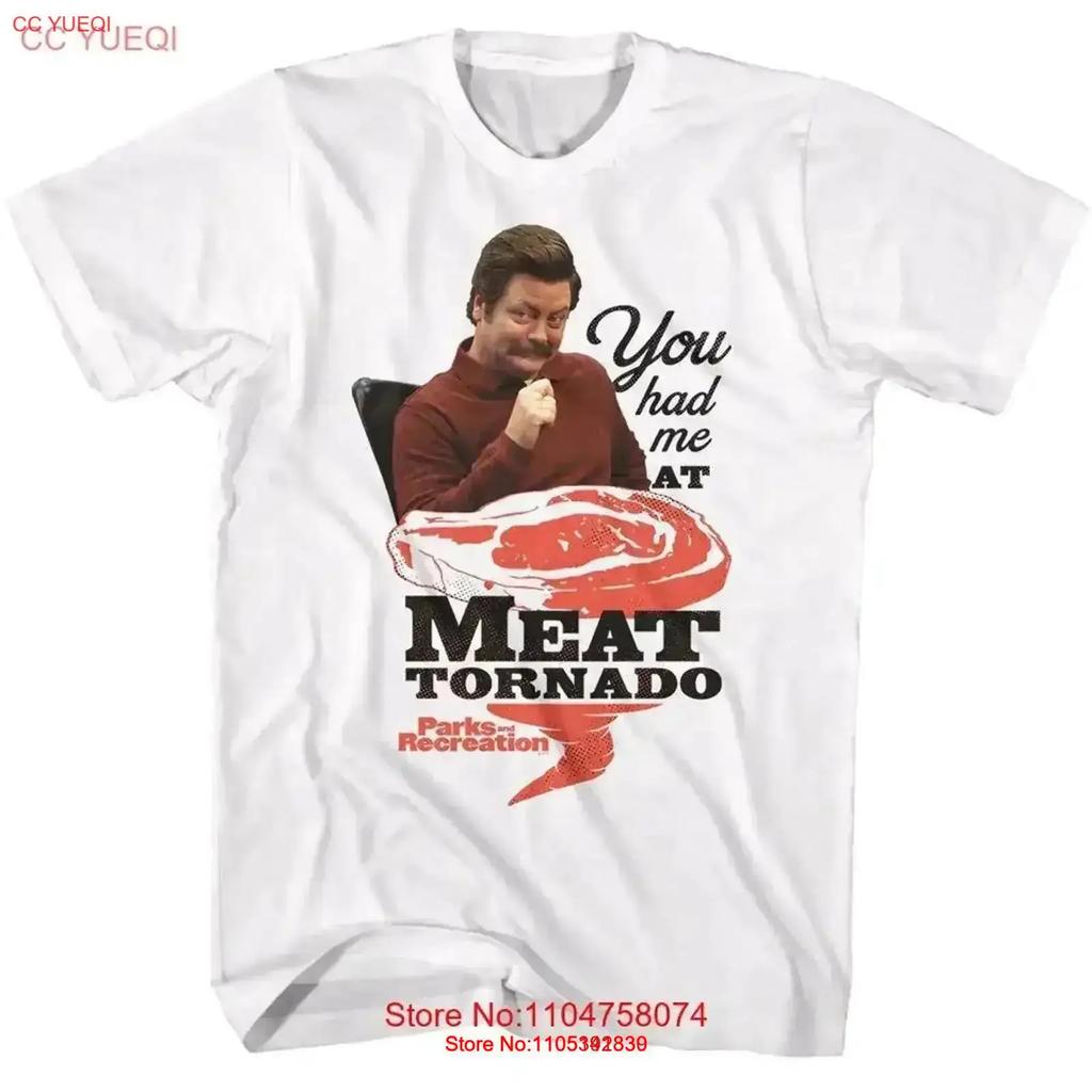 Parks And Recreation Meat Tornado White Tv T Shirt Vintage Versatile Comfortable Designer Clothes Soft Casual Breathable