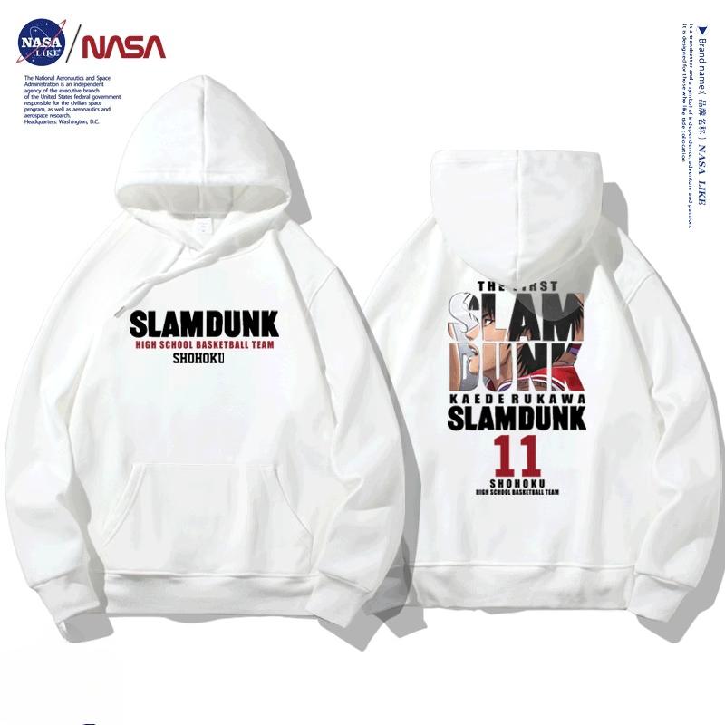 НАСА совместный осенне-зимний мультяшный принт «Слэм-данк» студенческая толстовка с капюшоном для мужчин и женщин, пуловер с длинным рукавом на флисе