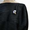 French Style Flower Insertable Brooch Vintage Metal Corsage Ornament  Western-style Clothes
