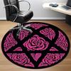 1pc Rose Floral Office Round Area Rug, Under Office Chairs Bedroom Living Room Home Decor, Room Deco, Available in Various Sizes