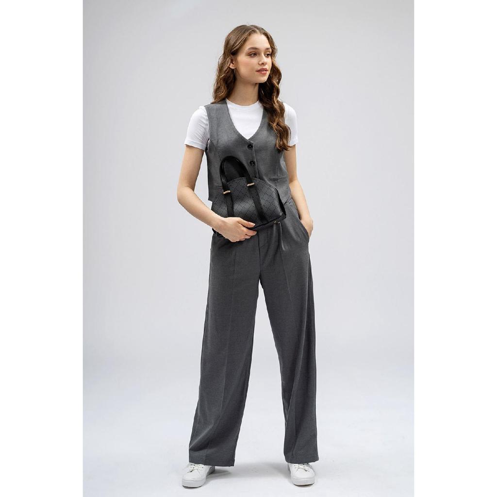 Women's Hand And Shoulder Bag With Patterned Inner Wallet