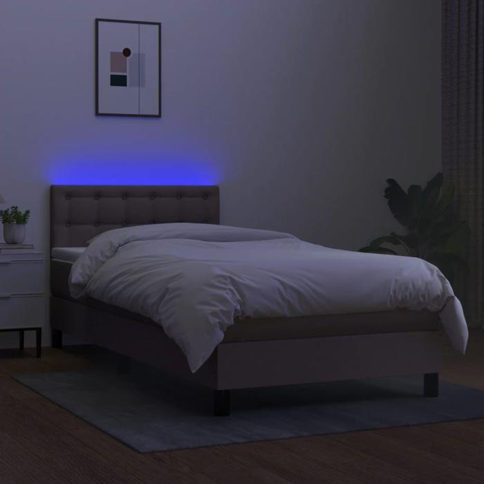 Maison Exclusive - Sommier à lattes de lit avec matelas LED Taupe 100x200 cm Tissu