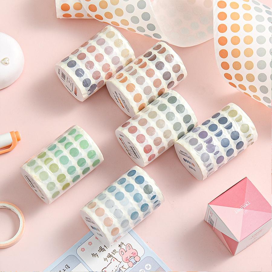 Morandi Polka Dot Washi Tape Stickers for Journals – Salt Style Pre-Cut Background Material