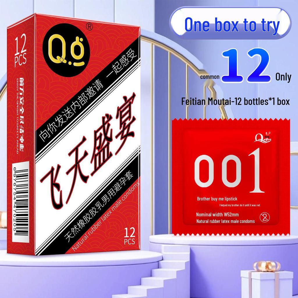 Q-Point Ultra-Thin 001 Long-Lasting Pleasure Delay Condoms with Hyaluronic Acid
