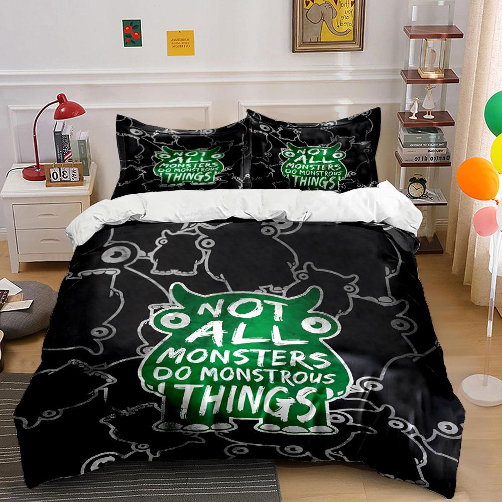 "Not All Monsters Bedding Set" Bedding Duvet Cover Set Duvet Cover Pillowcases (1 * Duvet Cover 2 * Pillowcases, without duvet insert)
