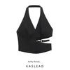 Kaslead New Arrival Women's Clothing Fashion Style Fashion All-Match Open Design Hanging Collar Tops 2926620