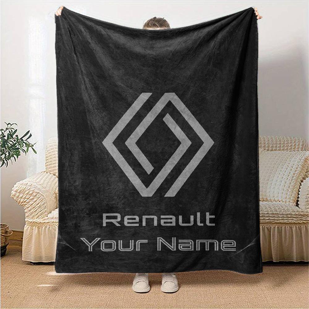 Renault Персонализированное одеяло с вашим именем Многоцелевое персонализированное одеяло Ультрамягкий плед Для декора дома Гостиная Диван Офис Всесезонный Универсальный