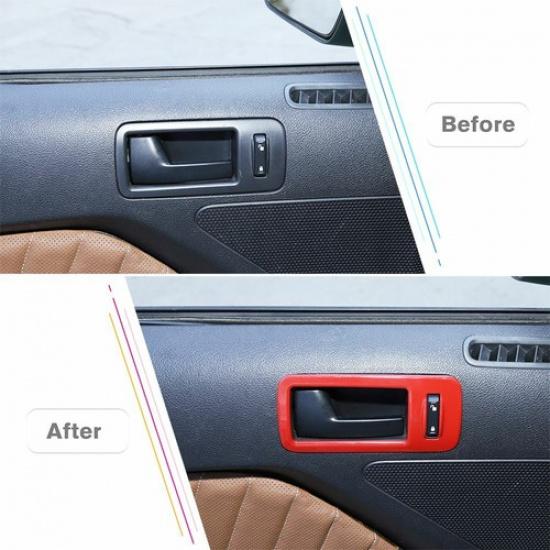 Red Interior Door Handle Cover Trim Decor For Ford Mustang 2004-2014 Accessories