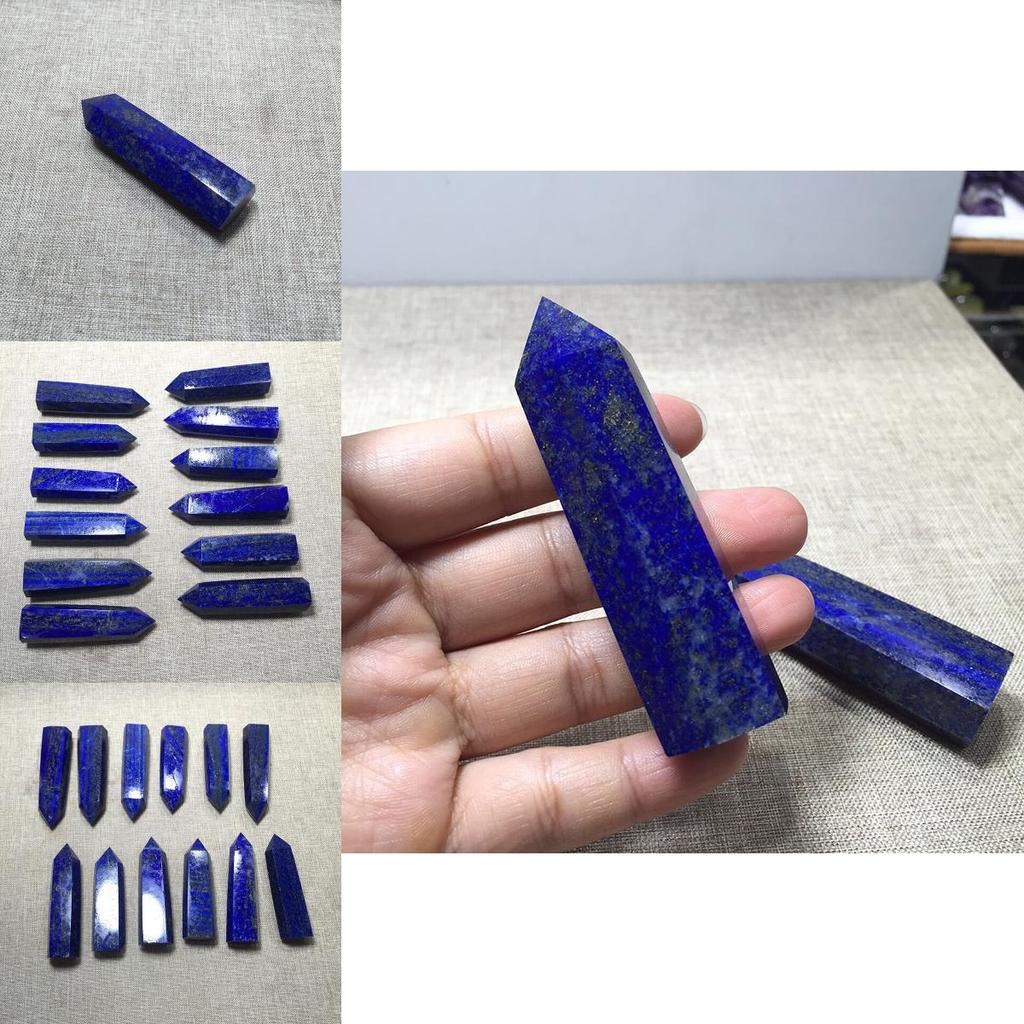 Natural Rock Lapis Lazuli Quartz Crystal Stone Point Healing Wand Dark Blue Gift Unique And Educational Healing Crystal