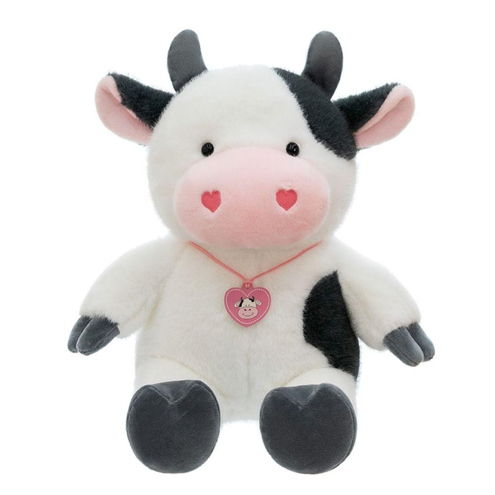 Simulation Animals Cow Toys Fluffy Cow Plush Toy Cow Stuffed Plush Doll Home Decor