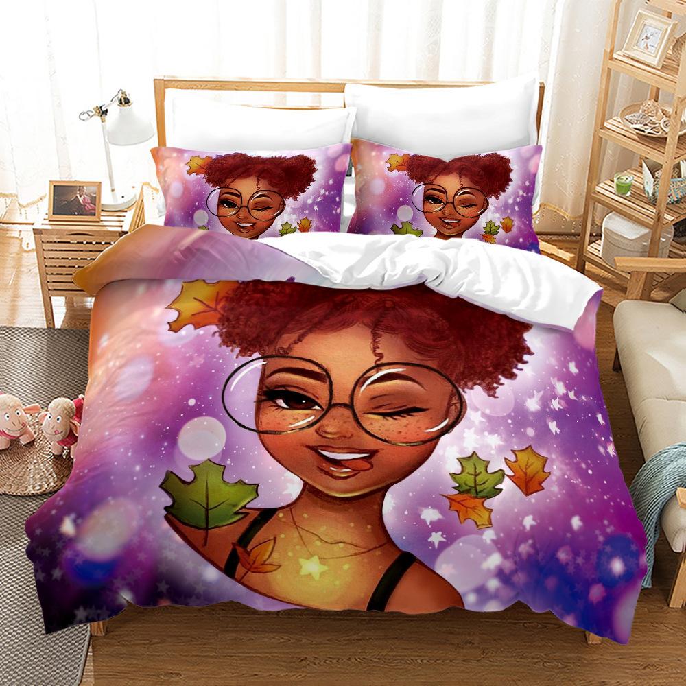 Bed Three-Piece Set 3D Three-Piece Set Size Girl Quilt Cover Printing