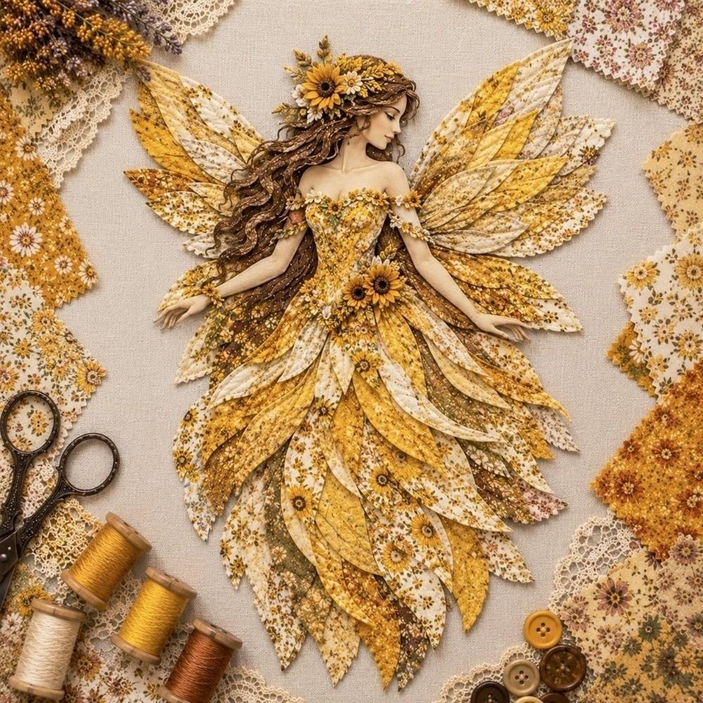 Handcraft DIY Quilted Fairy Kit Multiple Layers Fairy Doll Sewing Kit Home Decoration