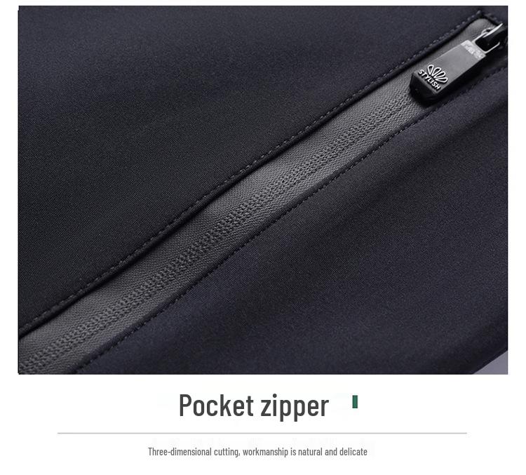 Мужская повседневная куртка в корейском стиле со стойкой - Весна/Осень, Трендовая, Свободного кроя, Большого размера