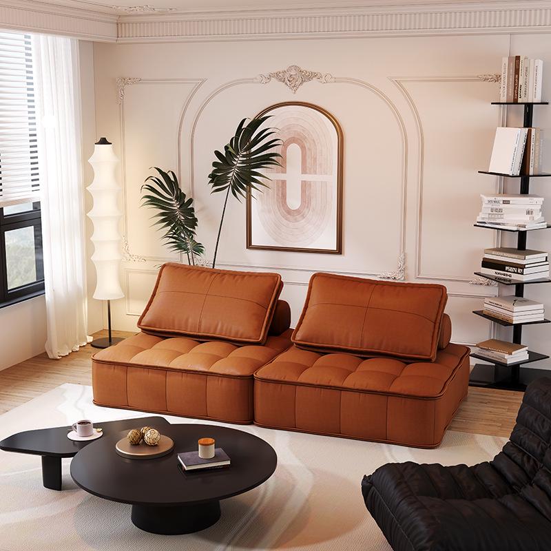 Light Luxury No-Wash Fabric Tofu Block Sofa Chair - Compact, Modular for Living Room or Bedroom