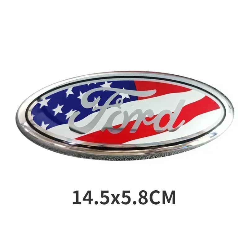 KLYE5 New ABS Car Front Logo Rear Trunk Emblem Sticker For Ford Escape Kuga Fiesta Ranger Mondeo Fusion Edge Focus Mustang Accessories