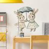 Cartoon-painted Little Rabbits Holding Umbrellas Bedroom Living Room Entrance Hall Home Beautification and Decoration Wall Stickers