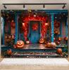 Horror Halloween Party Backdrop Pumpkin Lights Wooden House Halloween Adults Kids Portrait Photography Background Photo Studio1