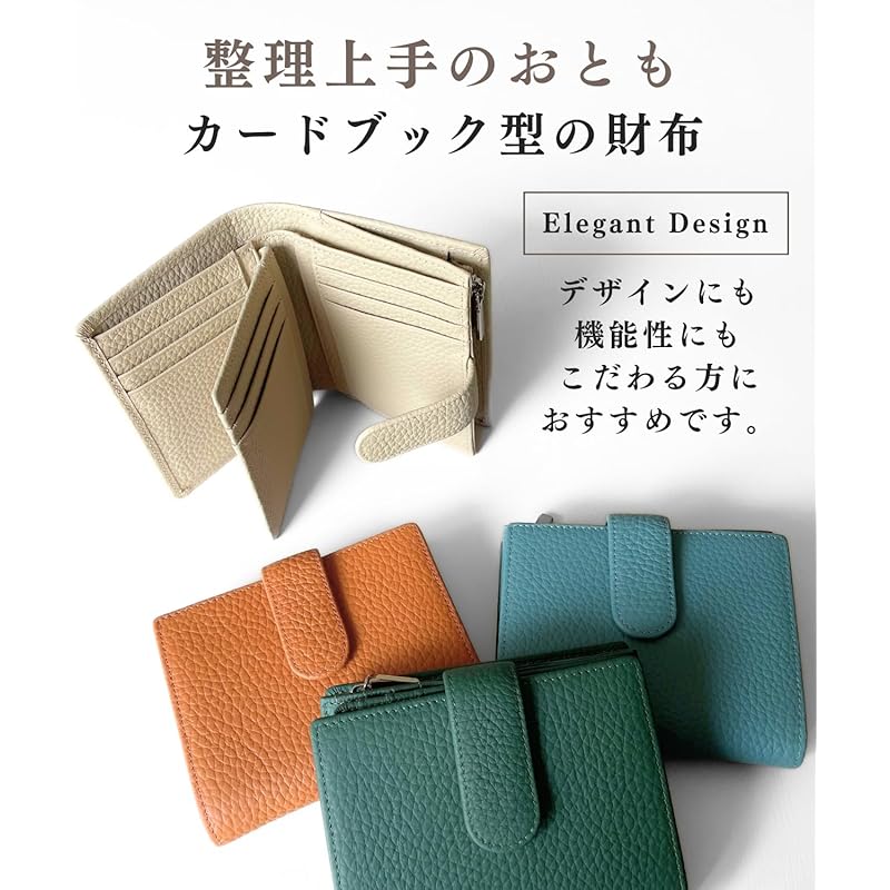 [Iaji] Wallet Ladies Bi-fold Compact Large Capacity (book Type Storage for Good Organization) Genuine Leather Mini Wallet Small L-shaped Zipper (light