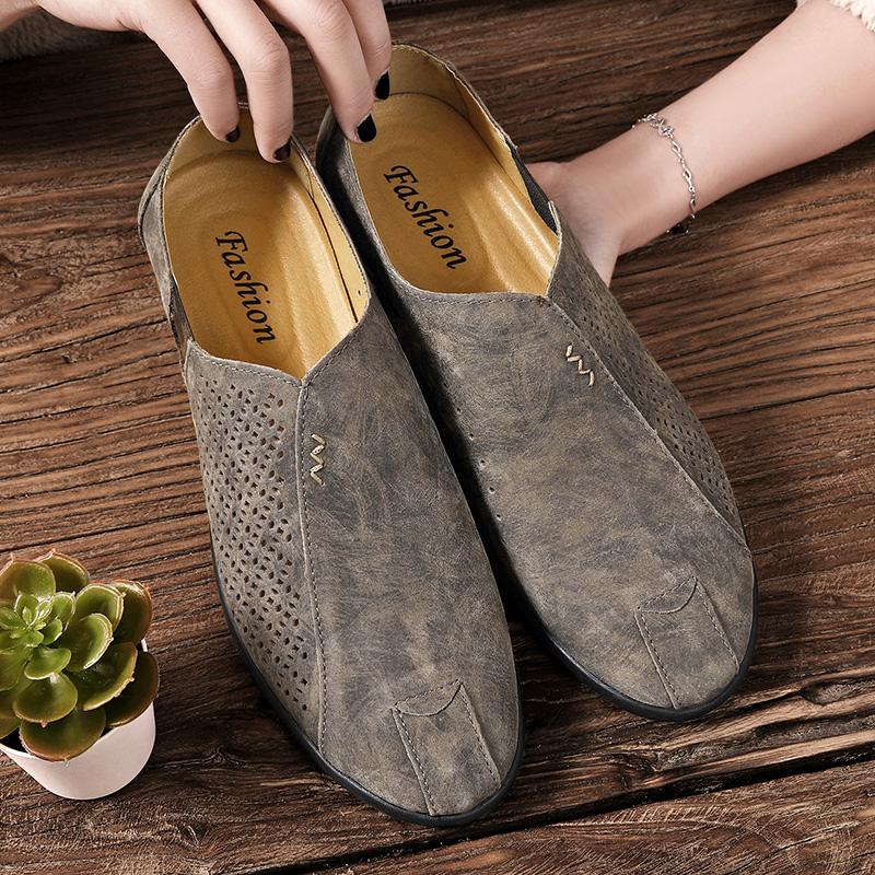 Кожаные повседневные мужские мокасины Модная мужская повседневная обувь Мужская обувь для вождения Дышащие деловые формальные мокасины Легкие