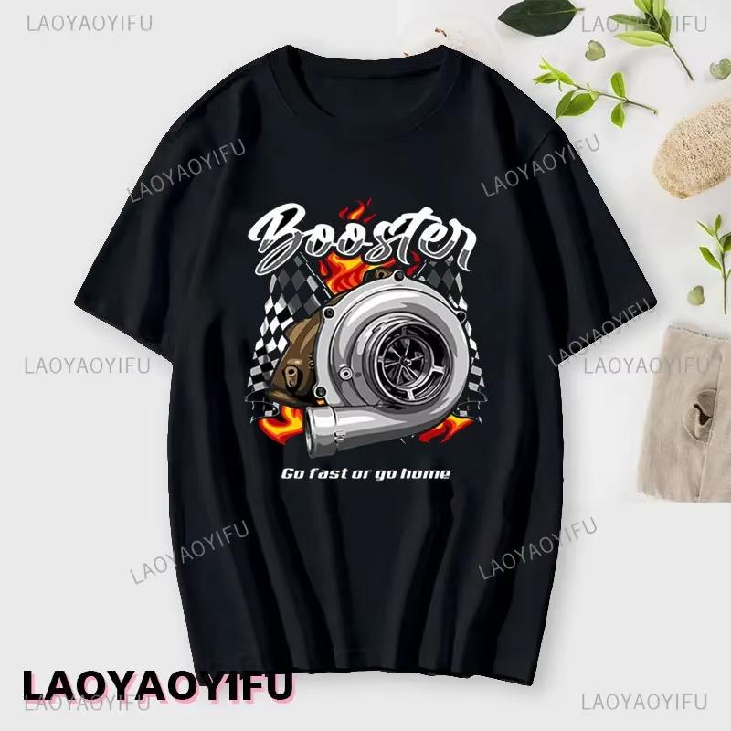 2026 Новая футболка с принтом Turbo Spins для унисекс, летние хлопковые топы с круглым вырезом, модные футболки с принтом, унисекс свитшот
