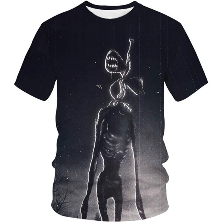 Летние футболки с принтом «Голова сирены» в формате 3D, уличная одежда для мужчин, повседневная одежда, свободные футболки с коротким рукавом и круглым вырезом, футболки, топы, одежда