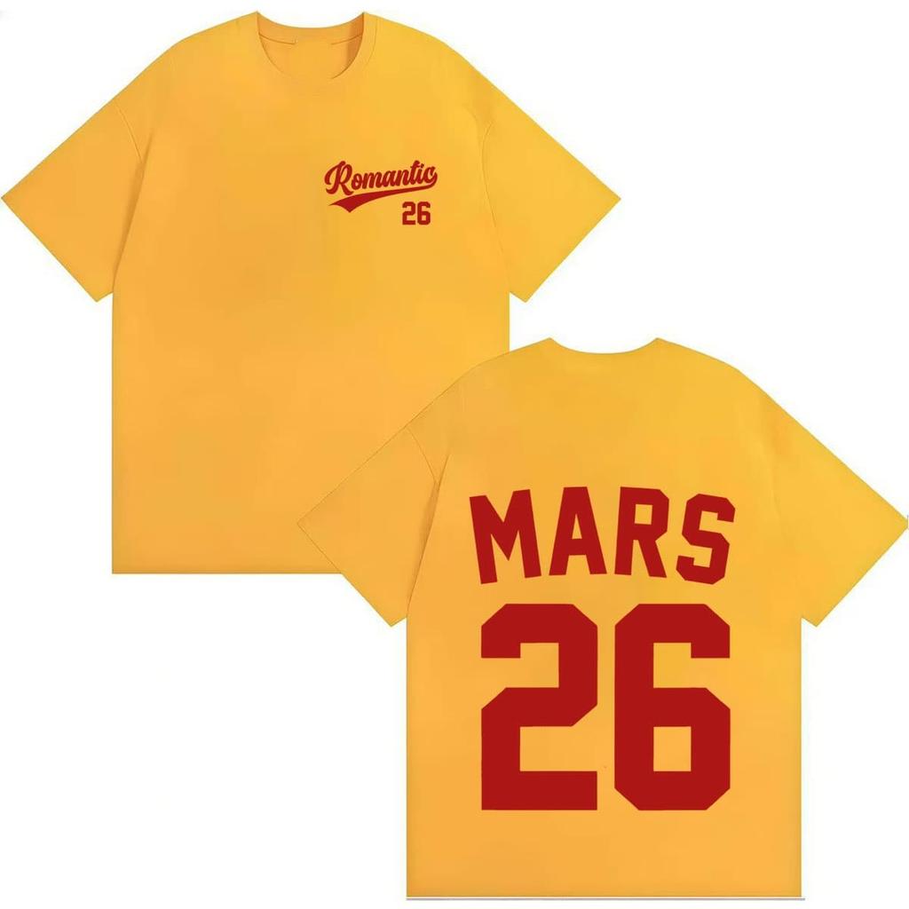 Singer Bruno Mars Harajuku Letters Print Tshirt Unisex Unisex Aesthetic Double Sided Print 90s Cotton Oversized Short Sleeve Tshirt