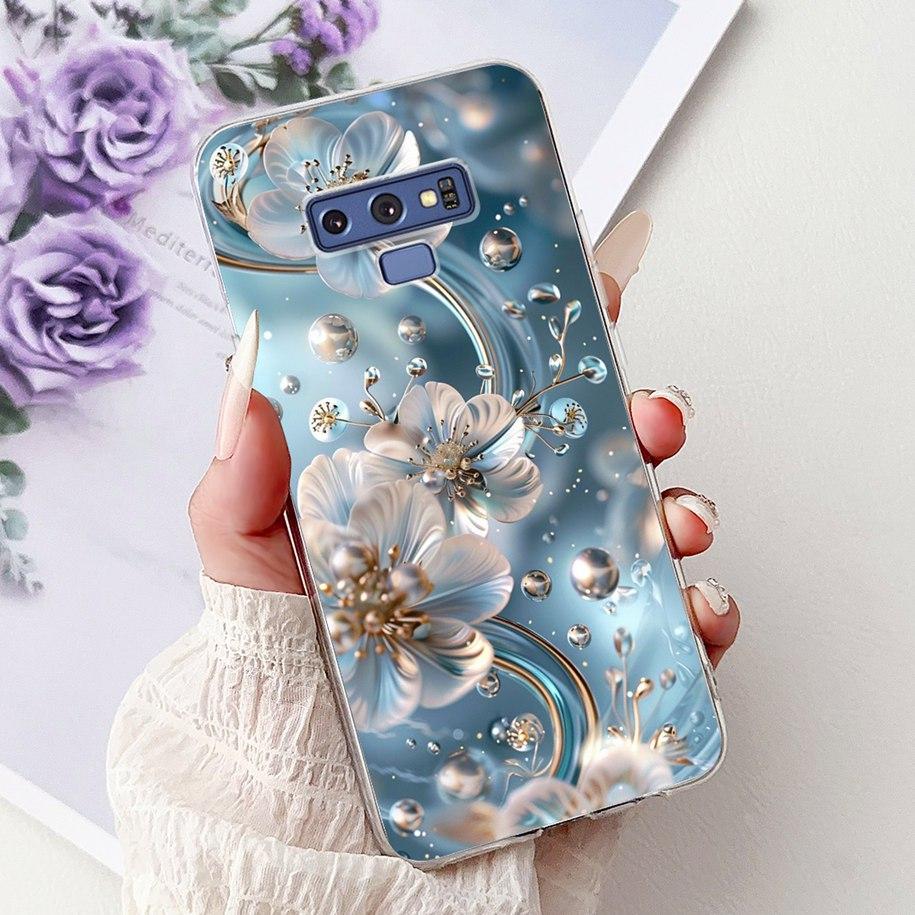 6.4" Case For Samsung Galaxy Note 9 Cover New Fashion Flower Butterfly Soft Slim Silicone TPU Phone Cover For Samsung Note9 Capa