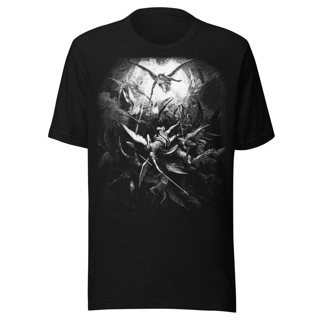 Michael Drives All Fallen Angels Durer Occult Grungy Art t-shirt