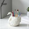 Painting Brush Holder Elegant Swan Pen Holder, Durable PLA Pencil Organizer, Decorative Large Cute for Desk Capacity Container Stationery Makeup