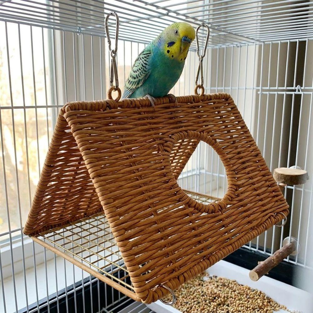 Imitate Rattan Parrots Woven Bird Nests Breathable Hamster Hideout Cave  Summer Use