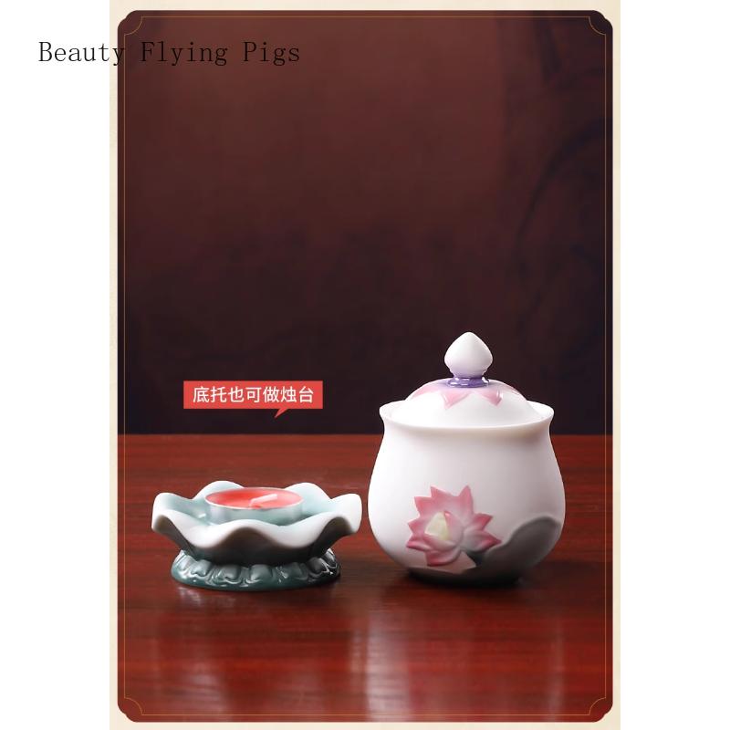 1PCS Ceramic Holy Water Cup Home Buddhist Utensils Cups Feng Shui Ornaments for Worshipping Buddha In Front of the Buddha