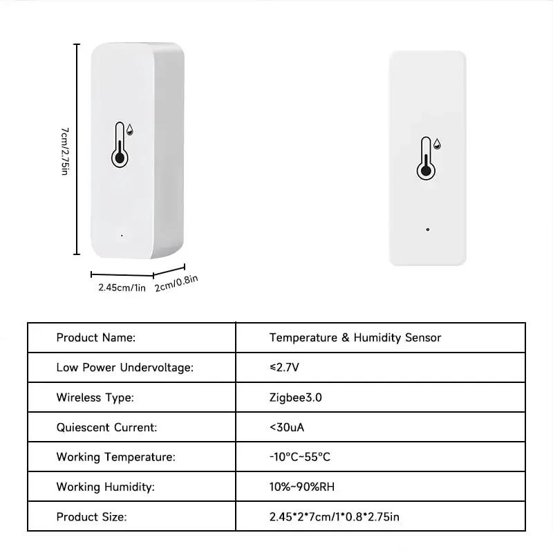 Powered by Tuya Thermometer Zigbee 3.0/Wifi Smart Temperature Humidity Sensor APP Smart Home Security Work With Google Home